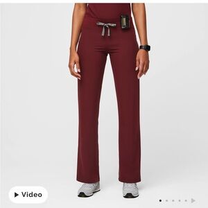 Figs Burgundy Livingston Basic Scrub Pants